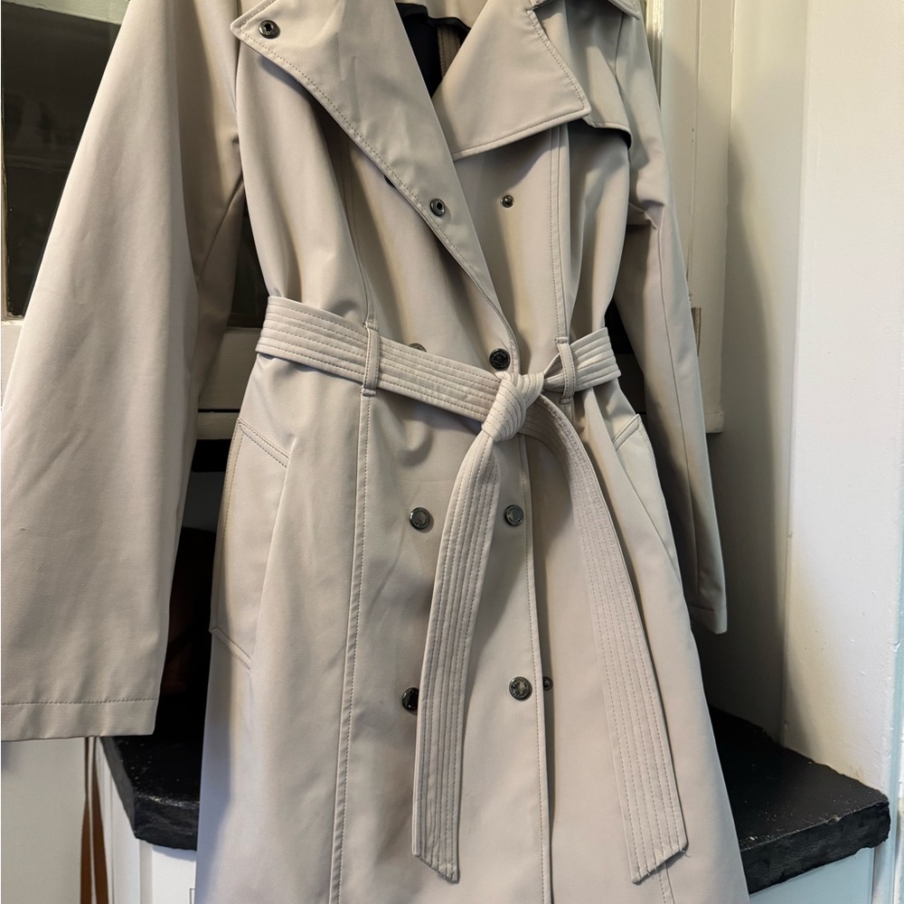 Calvin Klein Trench Coat with Belted Waist - Picture 7 of 7
